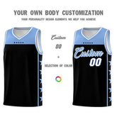 Custom Black Light Blue Personalized Star Pattern Sports Uniform Basketball Jersey